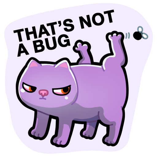 thats not a bug thats a feature programming meme sticker