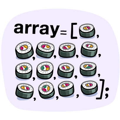 array prgrammer meme sticker with sushi