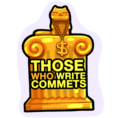 programmer meme stickers by verypinkshark - those who write comments